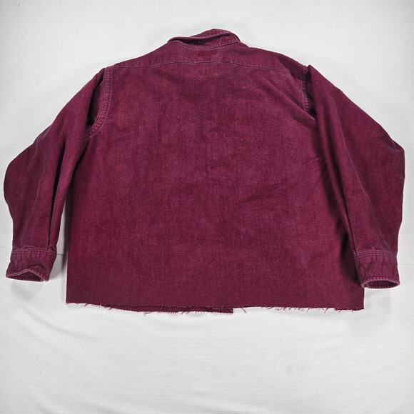 Vintage L.L.Bean Chamois Cloth Long Sleeve Button Up Maroon Shirt Size 2XL - Picture 7 of 7